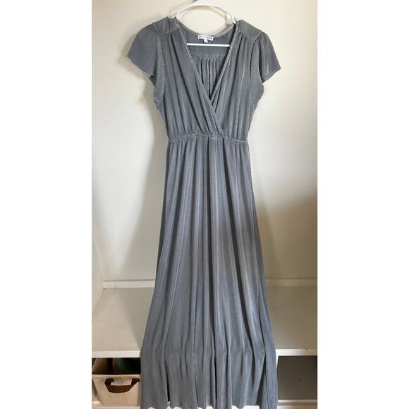Baltic Born Athena Pleated Maxi Dress Blue Rain Women's Size Medium - Picture 1 of 9